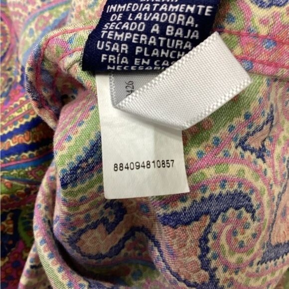 Chaps Women’s Long Sleeve Button Front No-Iron Paisley Shirt, Multi, size M - Picture 7 of 7